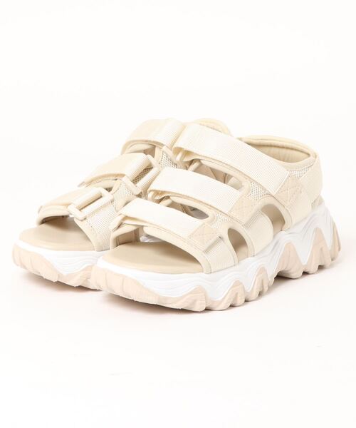 Shoes in Closet（シューズインクローゼット）の「厚底凹凸ボリュームソール ベルクロ厚底サンダル 《約4.5㎝ソール》7465（サンダル・レディース・ブラック/アイボリー・LL/S/M/L）」の20枚目の写真