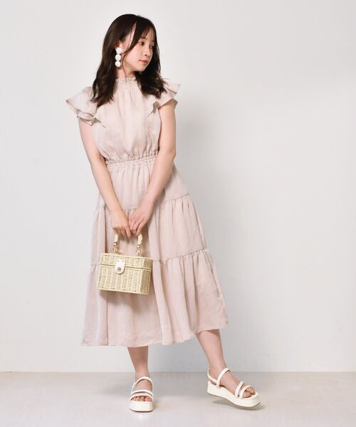 ems excite（エムズエキサイト）の「ペーパースクエアBAG（ショルダーバッグ・レディース・アイボリー/ベージュ/ブラック・FREE）」の5枚目の写真