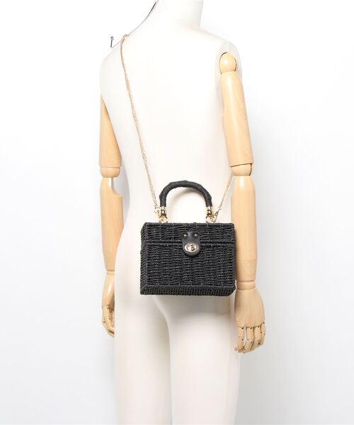 ems excite（エムズエキサイト）の「ペーパースクエアBAG（ショルダーバッグ・レディース・アイボリー/ベージュ/ブラック・FREE）」の4枚目の写真