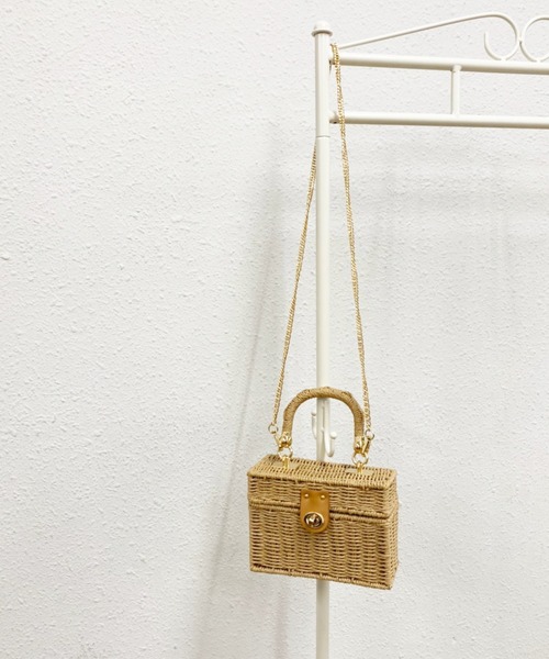 ems excite（エムズエキサイト）の「ペーパースクエアBAG（ショルダーバッグ・レディース・アイボリー/ベージュ/ブラック・FREE）」の3枚目の写真