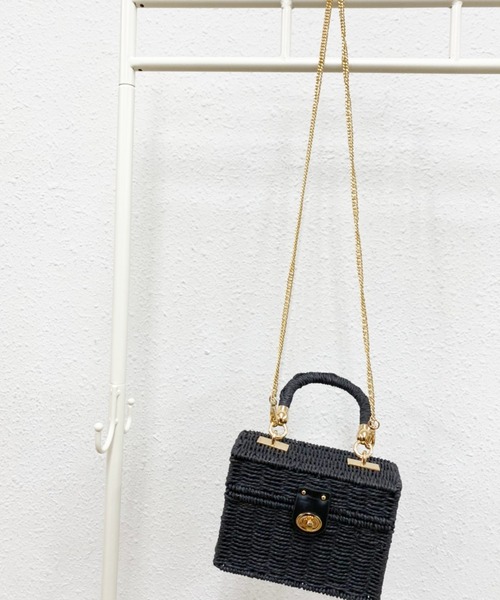 ems excite（エムズエキサイト）の「ペーパースクエアBAG（ショルダーバッグ・レディース・アイボリー/ベージュ/ブラック・FREE）」の2枚目の写真