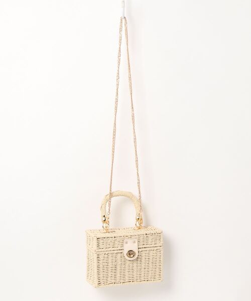 ems excite（エムズエキサイト）の「ペーパースクエアBAG（ショルダーバッグ・レディース・アイボリー/ベージュ/ブラック・FREE）」の11枚目の写真