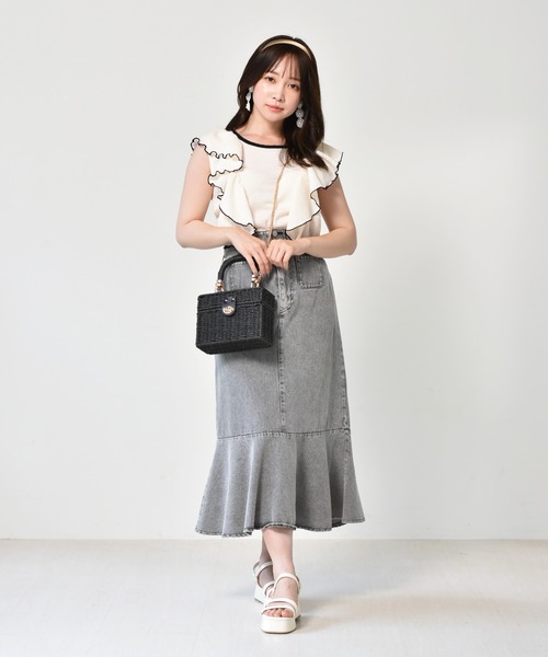 ems excite（エムズエキサイト）の「ペーパースクエアBAG（ショルダーバッグ・レディース・アイボリー/ベージュ/ブラック・FREE）」の9枚目の写真