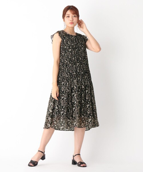 ワッシャー プリーツ ワンピース　新品タグ付き AMBIDEX Store △〇トロピカルワッシャー プリーツワンピース(F