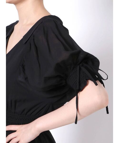 MERCURYDUO（マーキュリーデュオ）の「ボリュームスリーブシャーリングシャツワンピース（ワンピース・レディース・ベージュ/ライム/ブラック・FREE）」の20枚目の写真