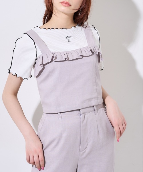 OLIVE des OLIVE（オリーブデオリーブ）の「メロウテレコTシャツ（Tシャツ/カットソー・レディース・ライトグレー/オフホワイト/アイボリー・FREE）」の8枚目の写真