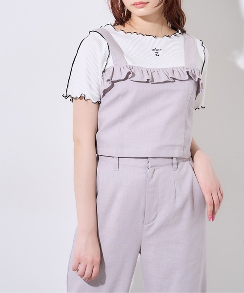 OLIVE des OLIVE（オリーブデオリーブ）の「メロウテレコTシャツ（Tシャツ/カットソー・レディース・ライトグレー/オフホワイト/アイボリー・FREE）」の9枚目の写真