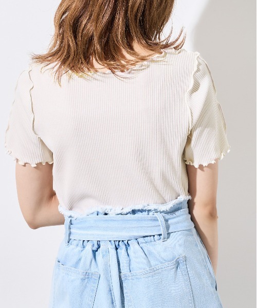 OLIVE des OLIVE（オリーブデオリーブ）の「メロウテレコTシャツ（Tシャツ/カットソー・レディース・ライトグレー/オフホワイト/アイボリー・FREE）」の13枚目の写真