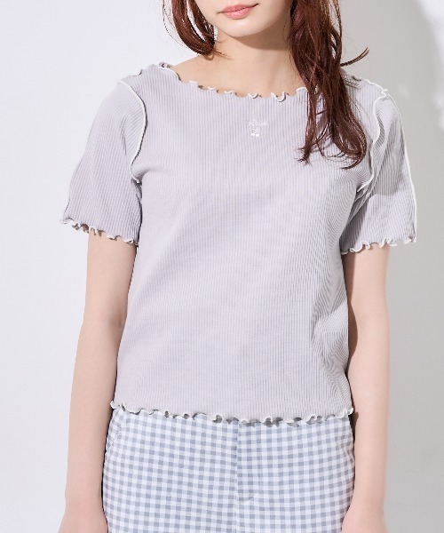 OLIVE des OLIVE（オリーブデオリーブ）の「メロウテレコTシャツ（Tシャツ/カットソー・レディース・ライトグレー/オフホワイト/アイボリー・FREE）」の19枚目の写真