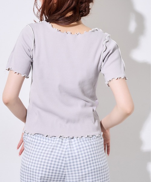 OLIVE des OLIVE（オリーブデオリーブ）の「メロウテレコTシャツ（Tシャツ/カットソー・レディース・ライトグレー/オフホワイト/アイボリー・FREE）」の21枚目の写真