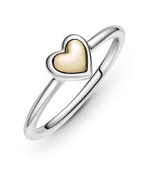 PANDORA | ツートーン 14Kイエローゴールド ハート リング(リング)