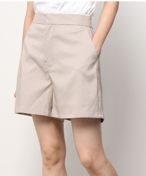 Per sist ence(パーシエンス)の「マイクロチェックショートパンツ(その他パンツ・レディース・ブラック/ベージュ/アイボリー・FREE)」の1枚目の写真