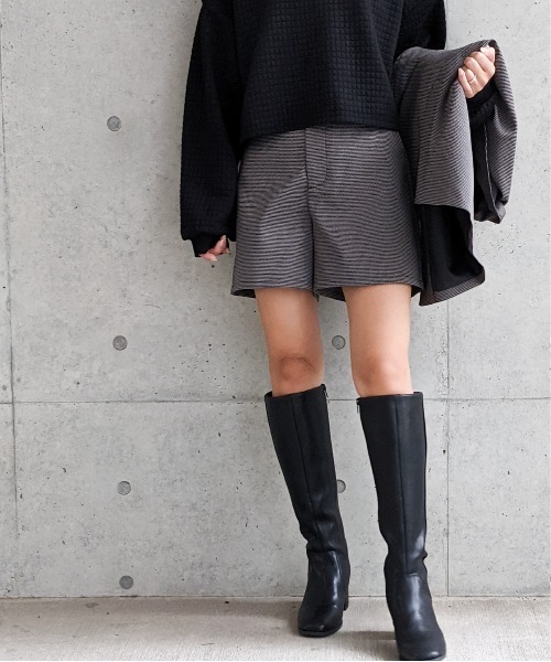 Per sist ence(パーシエンス)の「マイクロチェックショートパンツ(その他パンツ・レディース・ブラック/ベージュ/アイボリー・FREE)」の4枚目の写真