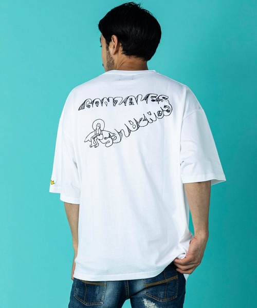 Mark Gonzales(マーク・ゴンザレス)の「Mark Gonzales(マーク ゴンザレス) グラフィックプリントハーフスリーブカットソー×5type(Tシャツ/カットソー・メンズ・ホワイト系1/ホワイト系2/ホワイト系3/ホワイト系4/ホワイト系5/ブラック系1/ブラック系2/ブラック系3/ブラック系4/ブラック系5・M/L/XL)」の5枚目の写真