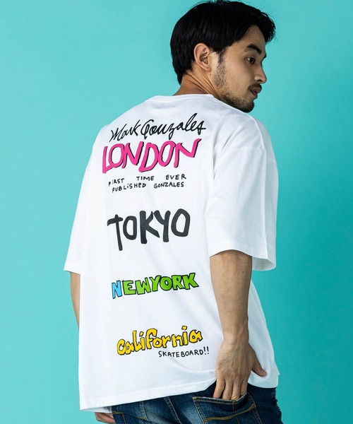 Mark Gonzales(マーク・ゴンザレス)の「Mark Gonzales(マーク ゴンザレス) グラフィックプリントハーフスリーブカットソー×5type(Tシャツ/カットソー・メンズ・ホワイト系1/ホワイト系2/ホワイト系3/ホワイト系4/ホワイト系5/ブラック系1/ブラック系2/ブラック系3/ブラック系4/ブラック系5・M/L/XL)」の6枚目の写真