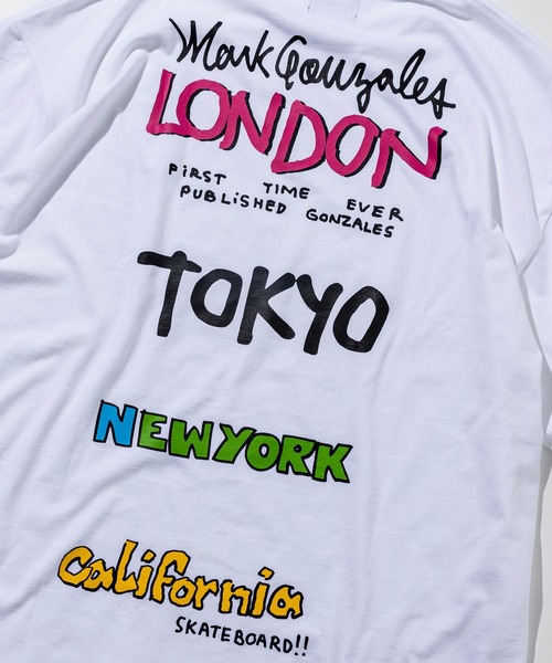 Mark Gonzales(マーク・ゴンザレス)の「Mark Gonzales(マーク ゴンザレス) グラフィックプリントハーフスリーブカットソー×5type(Tシャツ/カットソー・メンズ・ホワイト系1/ホワイト系2/ホワイト系3/ホワイト系4/ホワイト系5/ブラック系1/ブラック系2/ブラック系3/ブラック系4/ブラック系5・M/L/XL)」の20枚目の写真