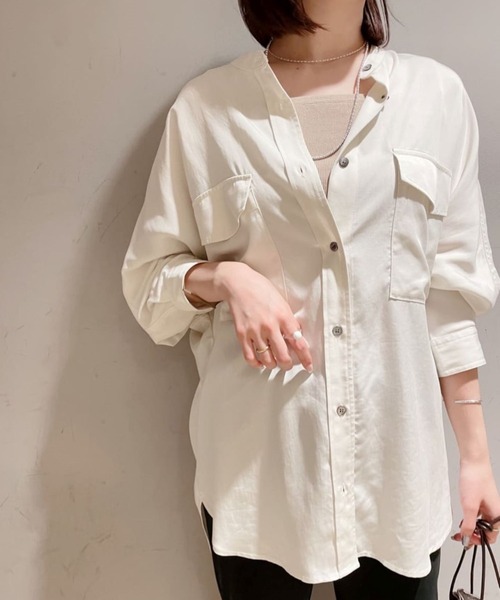 SHENERY（シーナリー）の「テンセルライクドルマンシャツ（シャツ/ブラウス・レディース・オフホワイト/カーキ/ピンク・FREE）」の2枚目の写真