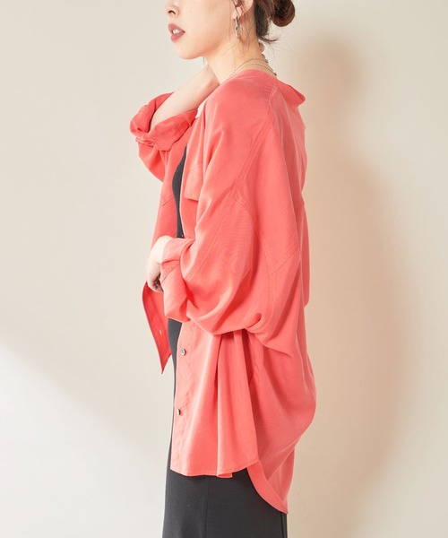 SHENERY（シーナリー）の「テンセルライクドルマンシャツ（シャツ/ブラウス・レディース・オフホワイト/カーキ/ピンク・FREE）」の5枚目の写真