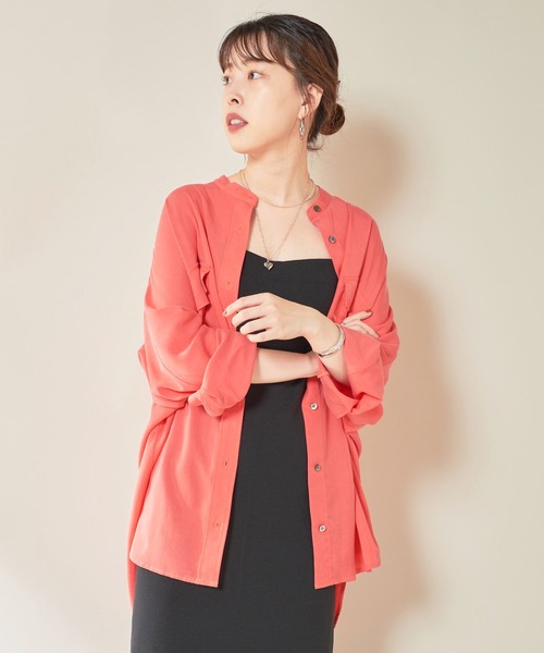 SHENERY（シーナリー）の「テンセルライクドルマンシャツ（シャツ/ブラウス・レディース・オフホワイト/カーキ/ピンク・FREE）」の9枚目の写真