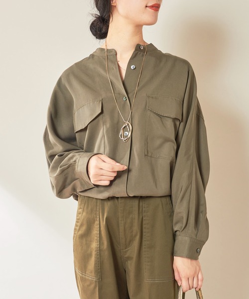 SHENERY（シーナリー）の「テンセルライクドルマンシャツ（シャツ/ブラウス・レディース・オフホワイト/カーキ/ピンク・FREE）」の17枚目の写真