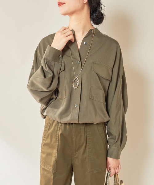 SHENERY（シーナリー）の「テンセルライクドルマンシャツ（シャツ/ブラウス・レディース・オフホワイト/カーキ/ピンク・FREE）」の18枚目の写真