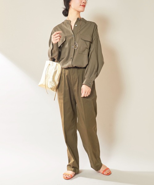 SHENERY（シーナリー）の「テンセルライクドルマンシャツ（シャツ/ブラウス・レディース・オフホワイト/カーキ/ピンク・FREE）」の22枚目の写真