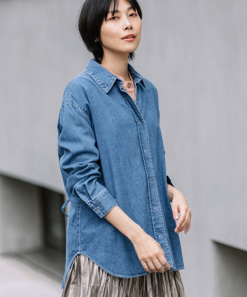 Munich（ミューニック）の「8oz7イヤースラブデニムバックタックシャツ（シャツ/ブラウス・レディース・インディゴブルー・FREE）」の15枚目の写真