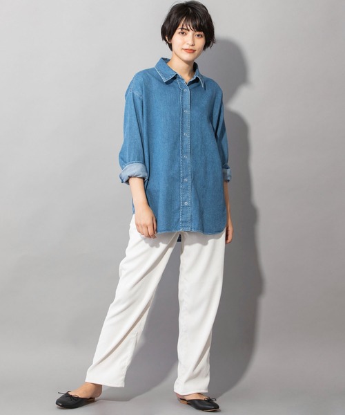 Munich（ミューニック）の「8oz7イヤースラブデニムバックタックシャツ（シャツ/ブラウス・レディース・インディゴブルー・FREE）」の13枚目の写真