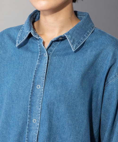 Munich（ミューニック）の「8oz7イヤースラブデニムバックタックシャツ（シャツ/ブラウス・レディース・インディゴブルー・FREE）」の10枚目の写真