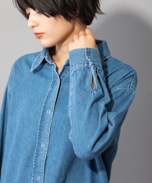 Munich（ミューニック）の「8oz7イヤースラブデニムバックタックシャツ（シャツ/ブラウス・レディース・インディゴブルー・FREE）」の8枚目の写真