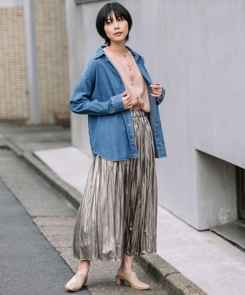 Munich（ミューニック）の「8oz7イヤースラブデニムバックタックシャツ（シャツ/ブラウス・レディース・インディゴブルー・FREE）」の7枚目の写真