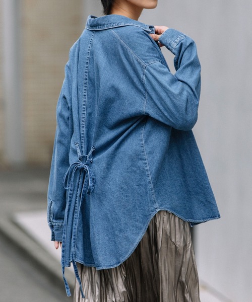 Munich（ミューニック）の「8oz7イヤースラブデニムバックタックシャツ（シャツ/ブラウス・レディース・インディゴブルー・FREE）」の12枚目の写真