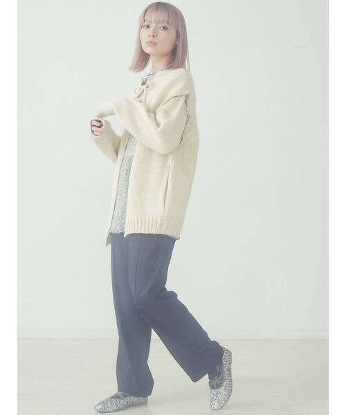 merry jenny（メリージェニー）の「ステッチ3wayリボンニットカーディガン（カーディガン/ボレロ・レディース・ブラック/アイボリー/ライトブラウン・FREE）」の10枚目の写真