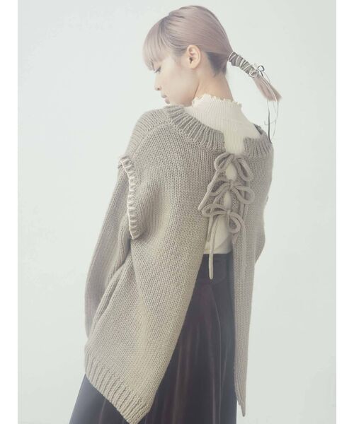 merry jenny（メリージェニー）の「ステッチ3wayリボンニットカーディガン（カーディガン/ボレロ・レディース・ブラック/アイボリー/ライトブラウン・FREE）」の18枚目の写真