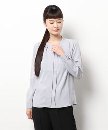 m.f.editorial | ＊エムエフエディトリアルレディース/m.f.editorial：Women バンドカラー 比翼長袖ブラウス(シャツ/ブラウス)