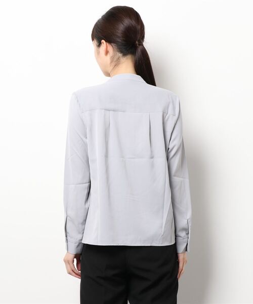 m.f.editorial（エムエフエディトリアル）の「＊エムエフエディトリアルレディース/m.f.editorial：Women バンドカラー 比翼長袖ブラウス（シャツ/ブラウス・レディース・グレー・MEDIUM/LARGE）」の2枚目の写真