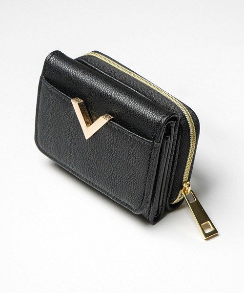 VENCEEXCHANGE（ヴァンスエクスチェンジ）の「【WEB限定】V字金具三つ折り財布（財布・レディース・ブラック/ワインレッド/その他32/その他31/マスタード・FREE）」の2枚目の写真