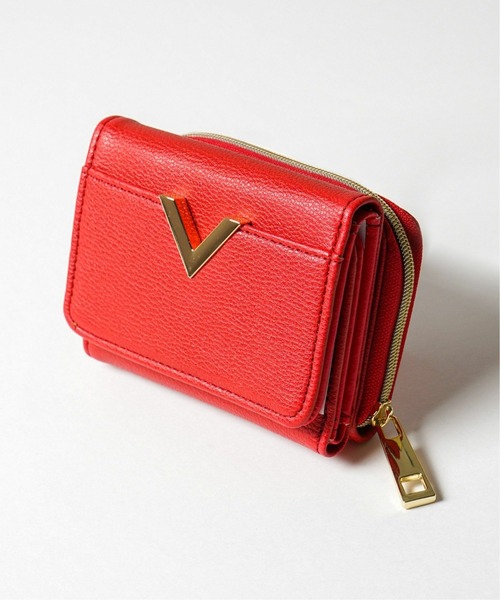 VENCEEXCHANGE（ヴァンスエクスチェンジ）の「【WEB限定】V字金具三つ折り財布（財布・レディース・ブラック/ワインレッド/その他32/その他31/マスタード・FREE）」の4枚目の写真