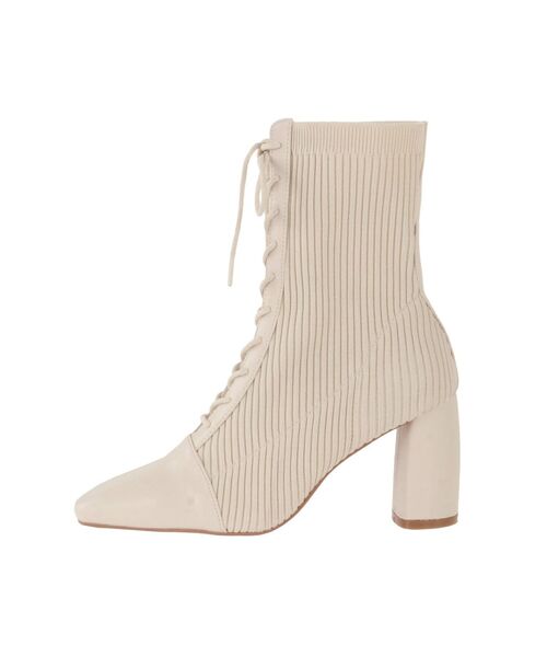 MERCURYDUO（マーキュリーデュオ）の「レースアップニットブーツ（ブーツ・レディース・アイボリー/ブラック/ベージュ・36/38）」の10枚目の写真