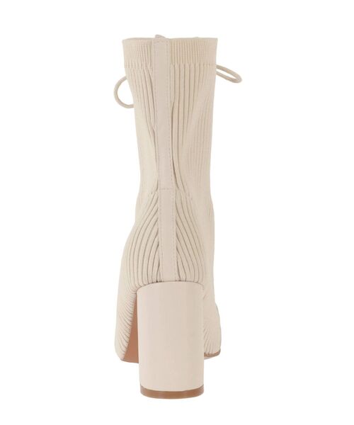 MERCURYDUO（マーキュリーデュオ）の「レースアップニットブーツ（ブーツ・レディース・アイボリー/ブラック/ベージュ・36/38）」の9枚目の写真