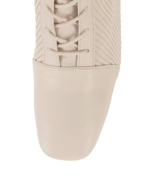 MERCURYDUO（マーキュリーデュオ）の「レースアップニットブーツ（ブーツ・レディース・アイボリー/ブラック/ベージュ・36/38）」の8枚目の写真