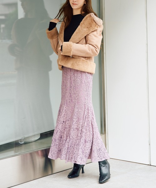 MIIA（ミーア）の「フェイクムートンジャケット（ムートンコート・レディース・ブラック/オフホワイト/モカ・FREE）」の18枚目の写真