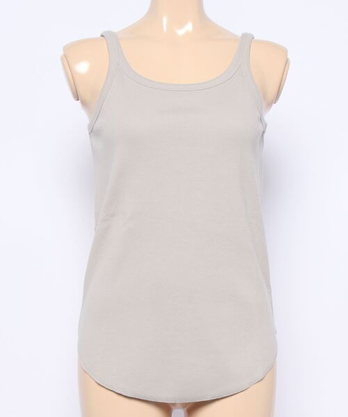 DouDou（ドゥドゥ）の「リブタンク（Tシャツ/カットソー・レディース・オフホワイト/グレイッシュベージュ/ブラック・FREE）」の7枚目の写真