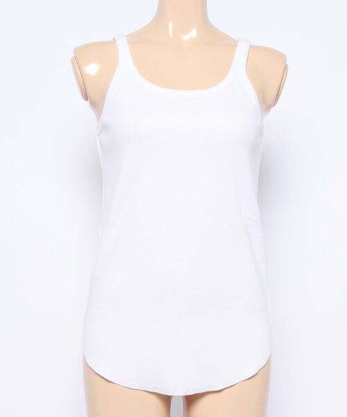 DouDou（ドゥドゥ）の「リブタンク（Tシャツ/カットソー・レディース・オフホワイト/グレイッシュベージュ/ブラック・FREE）」の6枚目の写真