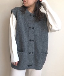 wee9s（ウィークス）の「double button knit vest / オーバーサイズダブルボタンポケット付ニットベスト（ベスト・メンズ）」
