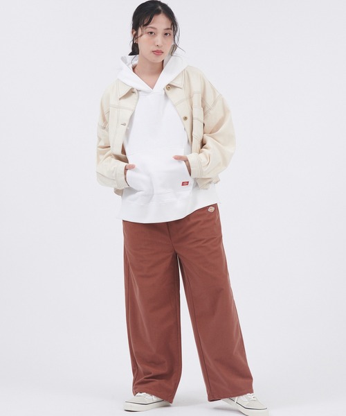 Dickies(ディッキーズ)の「Dickies/ディッキーズ コットンツイル ドロスト バックボタンワークジャケット(ミリタリージャケット・レディース・カーキ/オフホワイト/ブラック・M/L)」の4枚目の写真