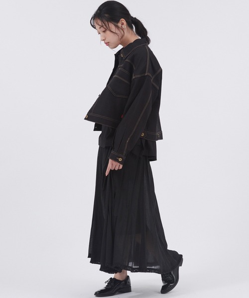 Dickies(ディッキーズ)の「Dickies/ディッキーズ コットンツイル ドロスト バックボタンワークジャケット(ミリタリージャケット・レディース・カーキ/オフホワイト/ブラック・M/L)」の8枚目の写真