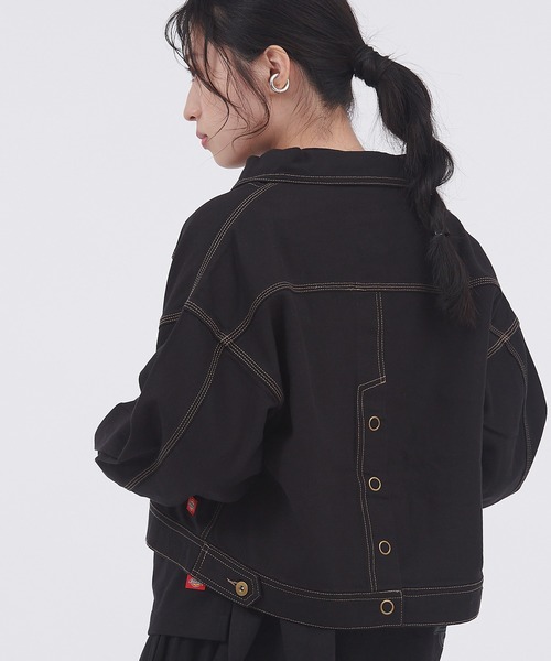 Dickies(ディッキーズ)の「Dickies/ディッキーズ コットンツイル ドロスト バックボタンワークジャケット(ミリタリージャケット・レディース・カーキ/オフホワイト/ブラック・M/L)」の11枚目の写真