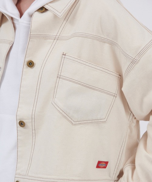 Dickies(ディッキーズ)の「Dickies/ディッキーズ コットンツイル ドロスト バックボタンワークジャケット(ミリタリージャケット・レディース・カーキ/オフホワイト/ブラック・M/L)」の16枚目の写真