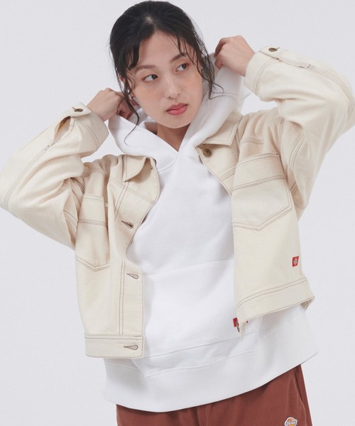 Dickies(ディッキーズ)の「Dickies/ディッキーズ コットンツイル ドロスト バックボタンワークジャケット(ミリタリージャケット・レディース・カーキ/オフホワイト/ブラック・M/L)」の22枚目の写真